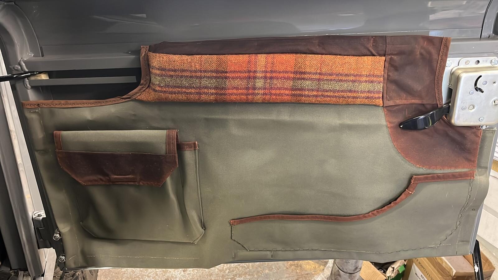 Waxed canvas door card